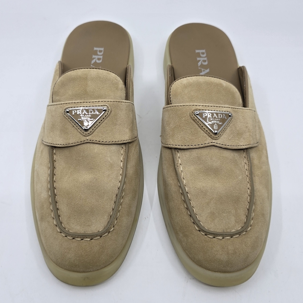 Prada Ecru Suede Mules - 38 - Picture 2 of 16